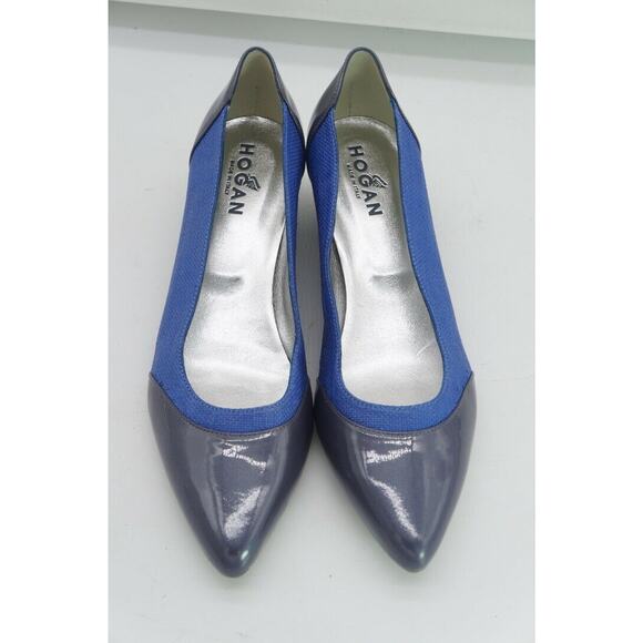 HOGAN Women's ballet flats size US 9 (EU 40) ballet flats Matte Blue shiny gray - Picture 10 of 10